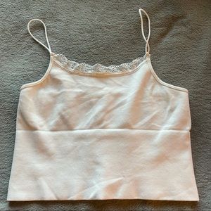 Tillys white lace crop tank top